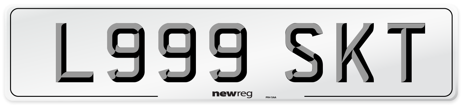 L999 SKT Number Plate from New Reg